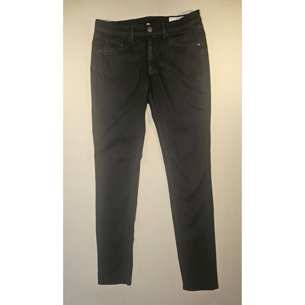 rag & bone JEAN Womens 30 Black Skinny Jeans Stretch Denim RB Logo